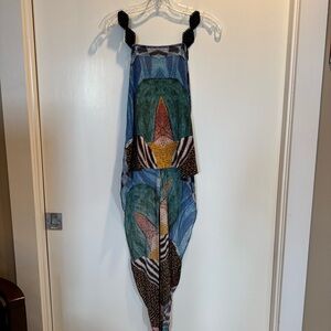 Alexis 100% Silk Hi-Low Patterned Tank Top Size XS